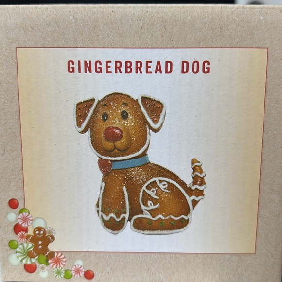Gingerbread Christmas Cookie Dog Resin Figurine Tabletop Decor - Picture 6 of 6